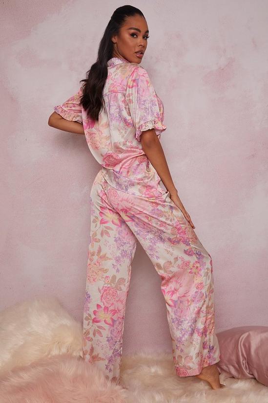 Chi Chi London Floral Print Ruffle Detail Pyjama Set 4