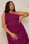 Chi Chi London Plus Size One Shoulder Crochet Midi Dress thumbnail 2