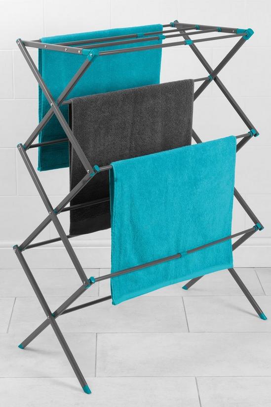 Beldray Turquoise/Grey Three Tier Expandable Clothes Airer 5
