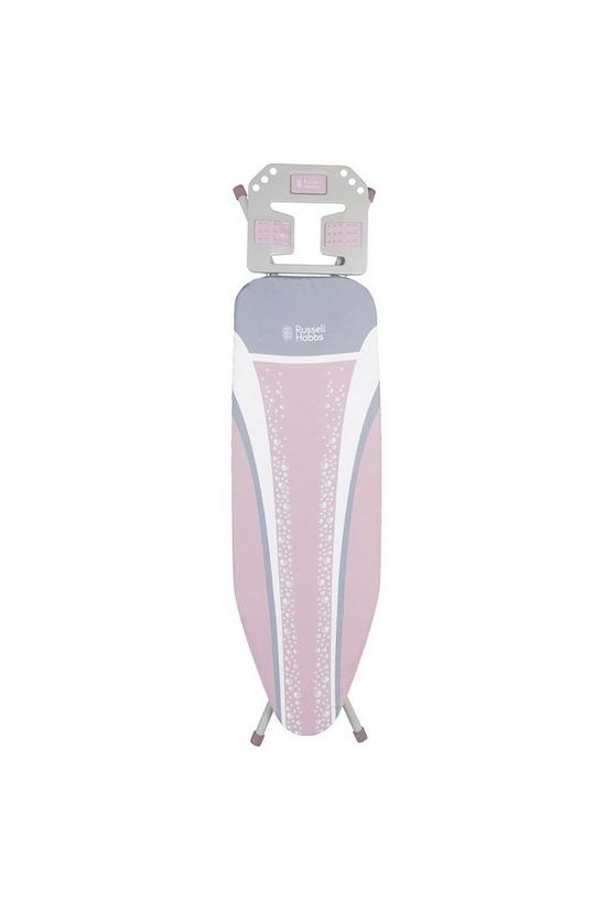 Russell Hobbs Grey/Pink Ironing Board with Iron Rest and 100% Cotton Cover 1