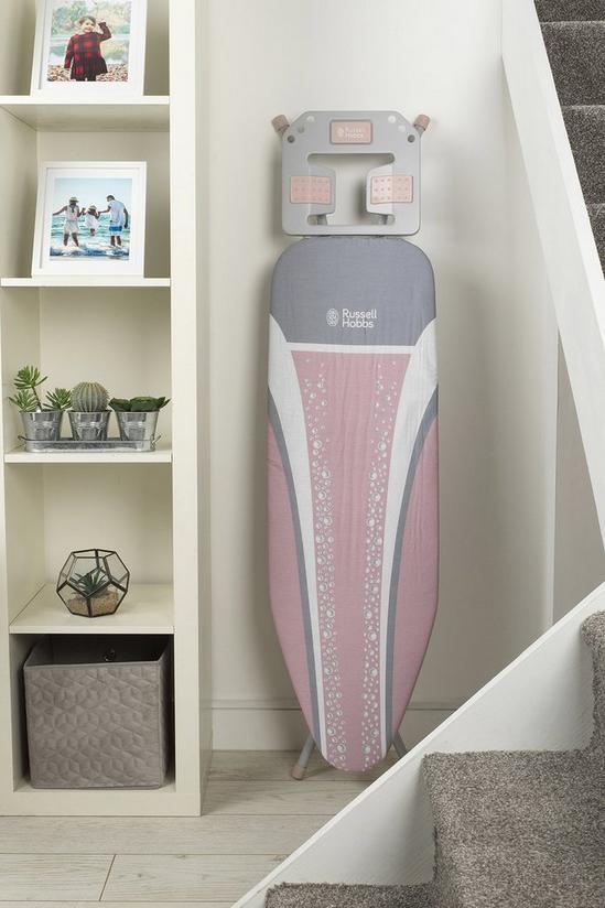 Russell Hobbs Grey/Pink Ironing Board with Iron Rest and 100% Cotton Cover 5