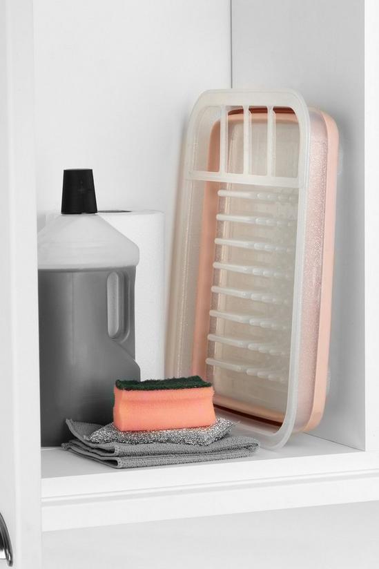 Beldray Glisten Glitter Pink Collapsible Dish Drainer with Cutlery Divider 5