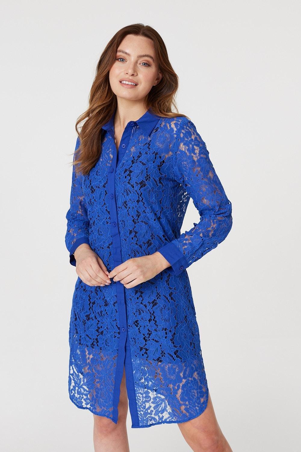Lace Longline Shirt Dress