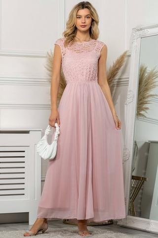 Coast Premium Jacquard Tiered Midaxi Dress, Baby Pink/Blush - Dresses