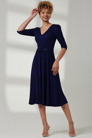 Product Delylah V Neck Midi Dress Blue