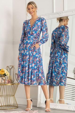 Product Eileen Long Sleeve Mesh Dress Blue