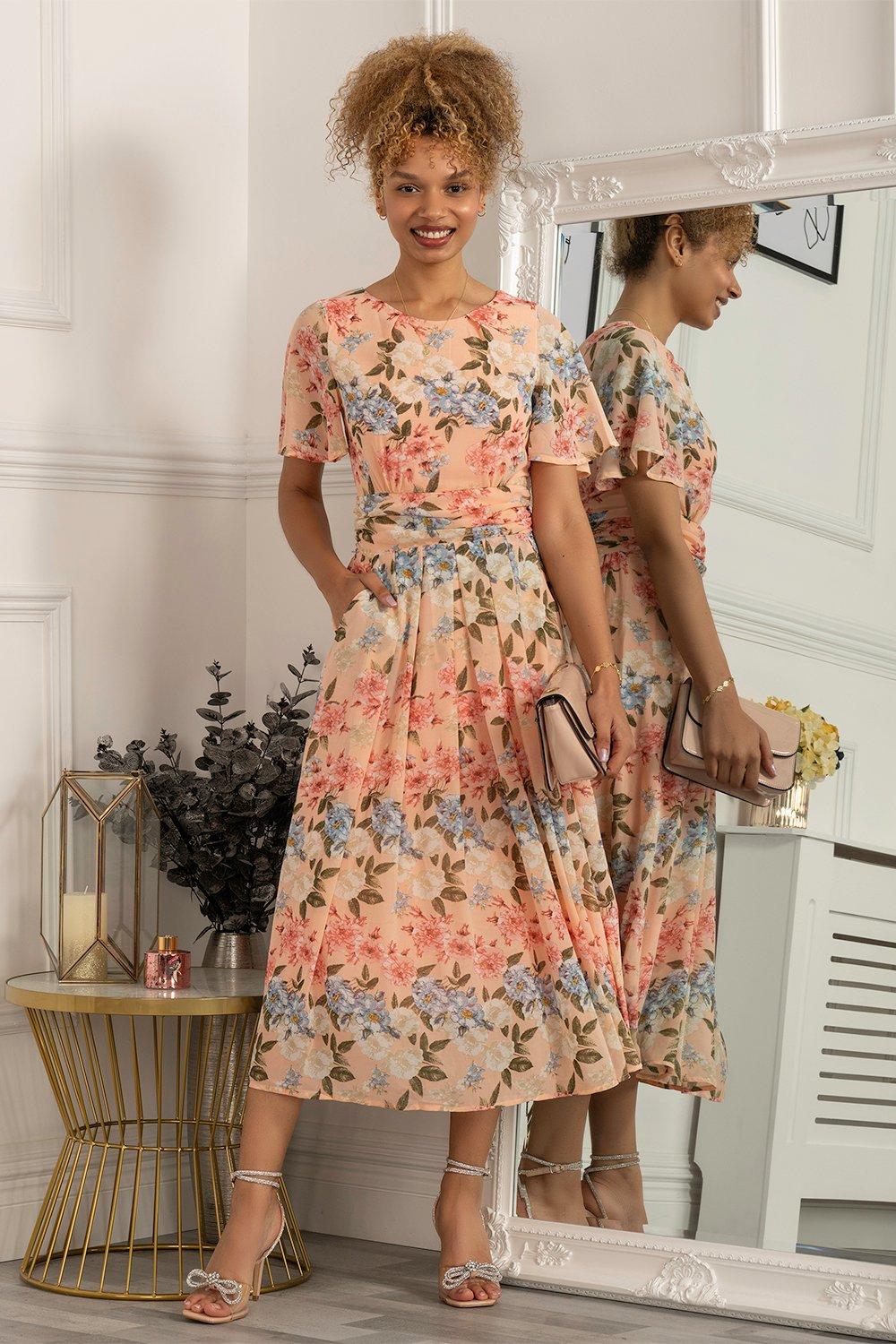 Reagan Floral Print Chiffon Dress