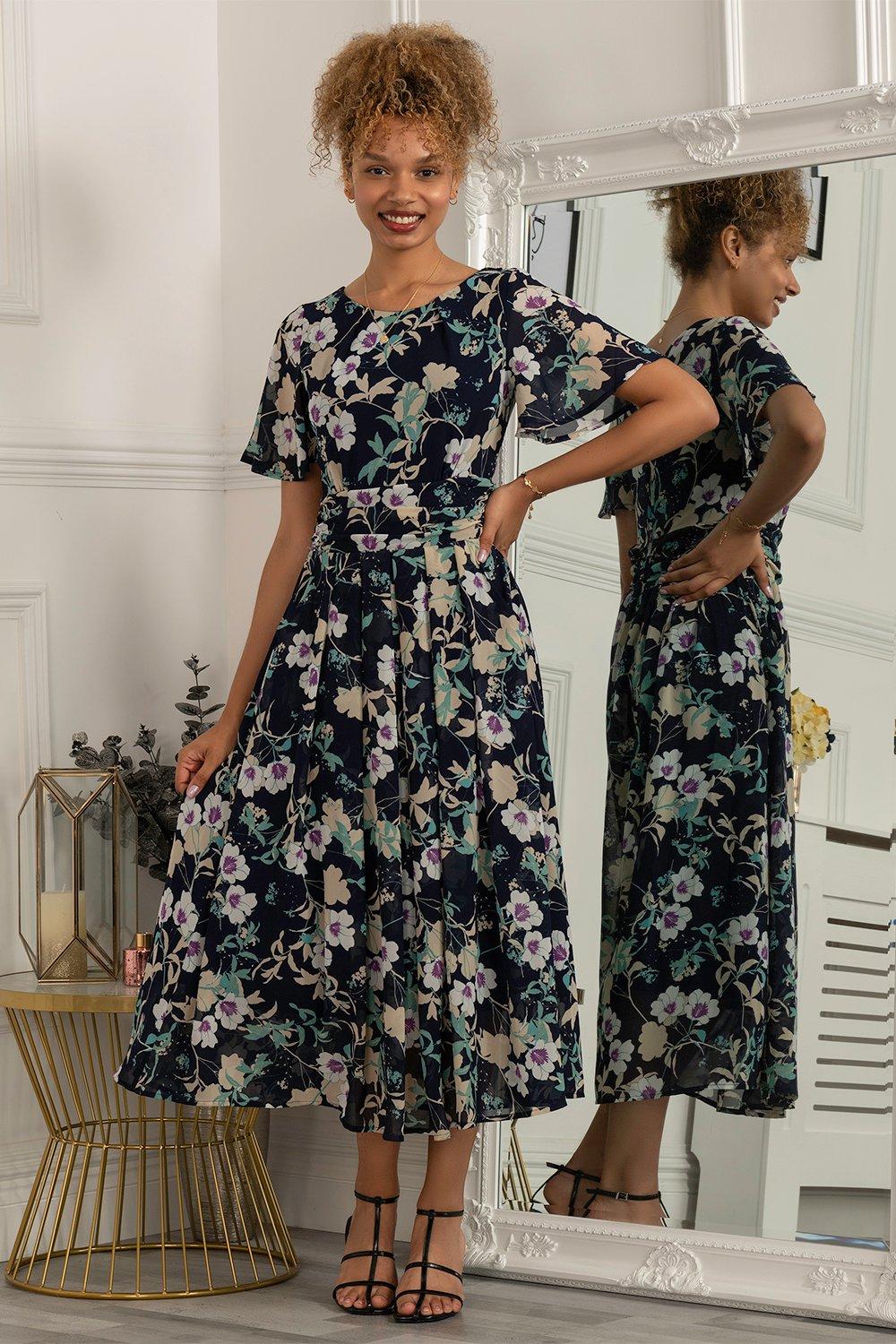 Nadine Floral Print Chiffon Dress