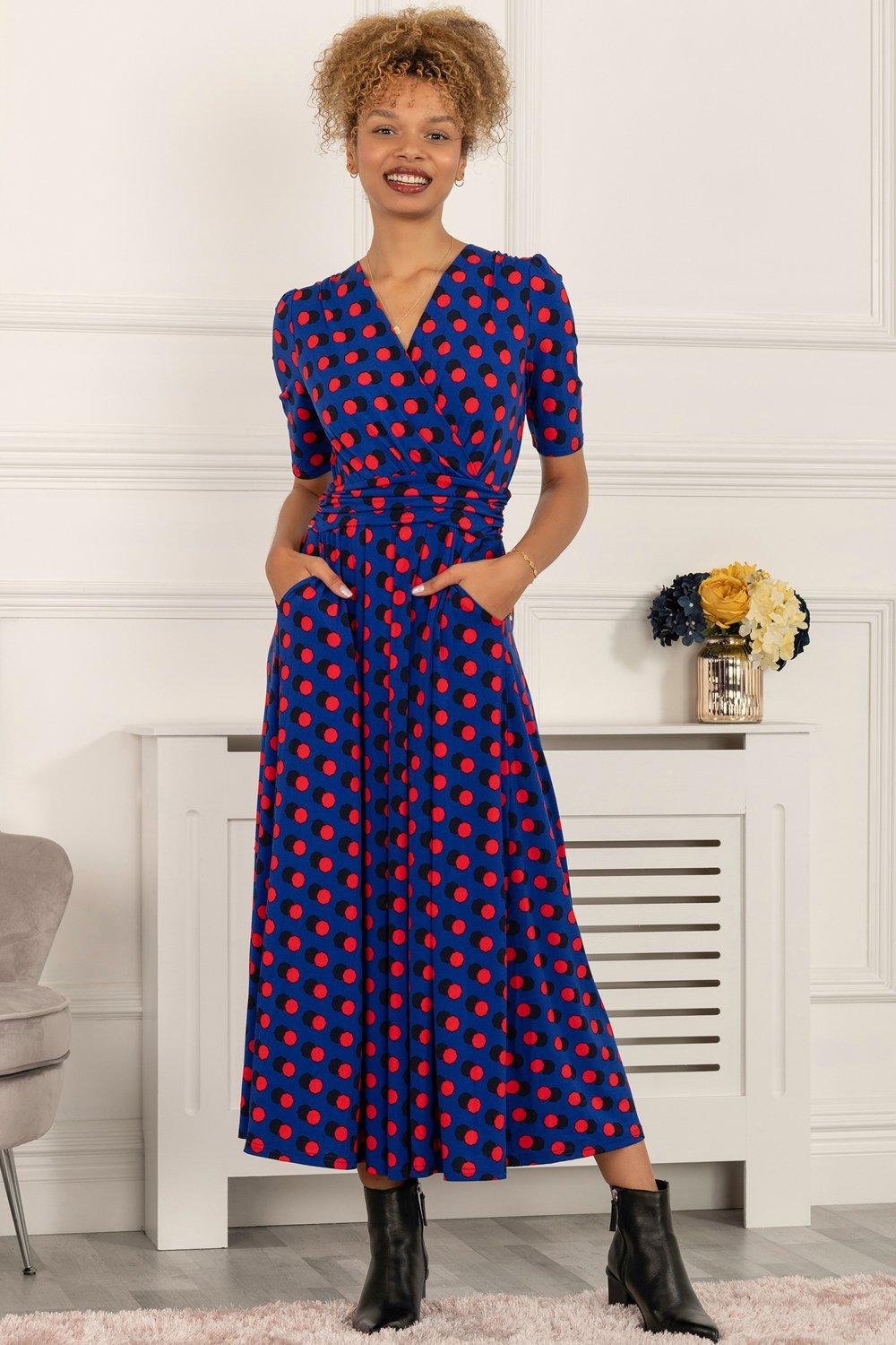 Rayette Polka Dot Maxi Jersey Dress