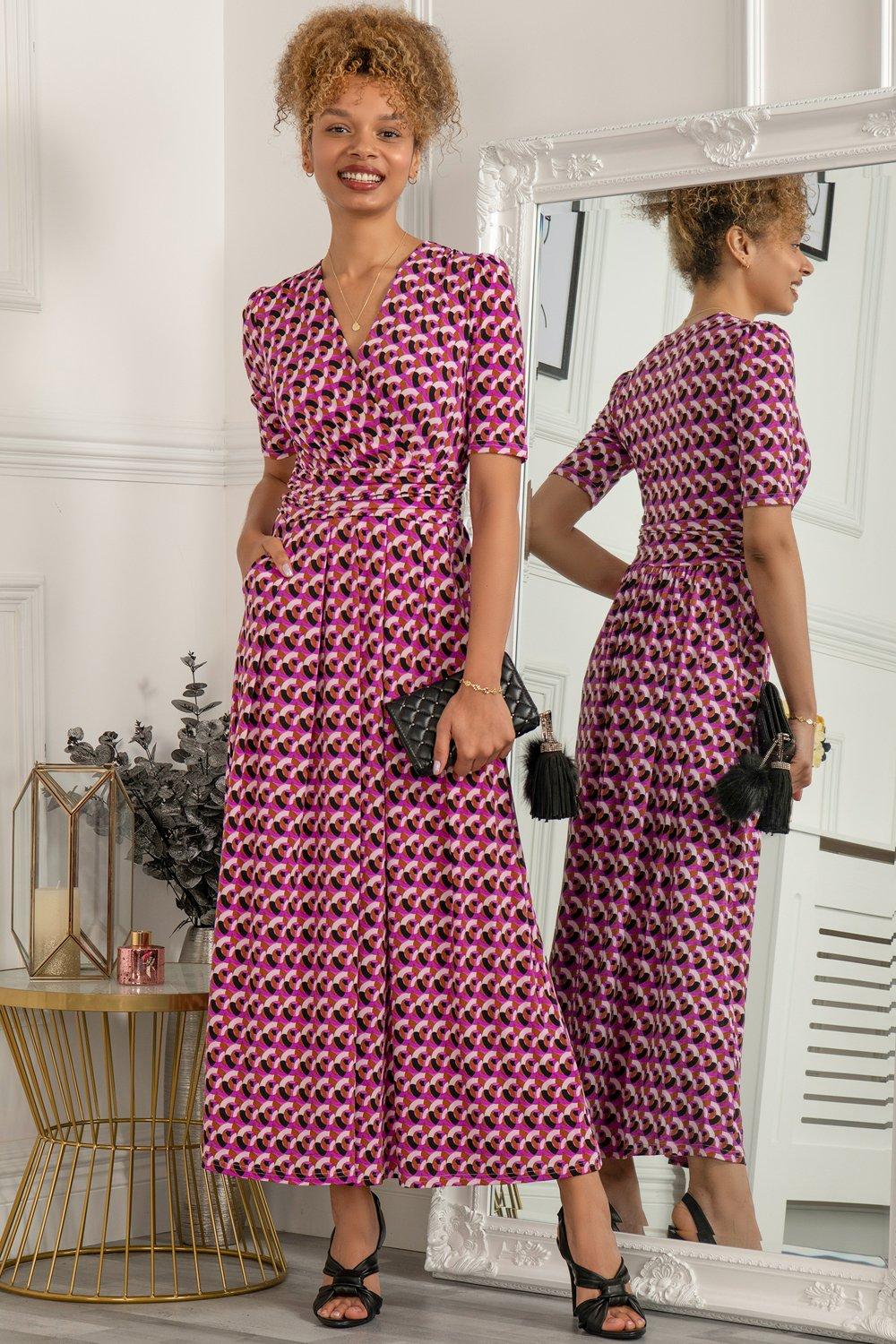 Georgia Geometric Jersey Maxi Dress