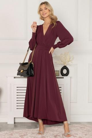 Love You So Burgundy Long Sleeve Maxi Dress