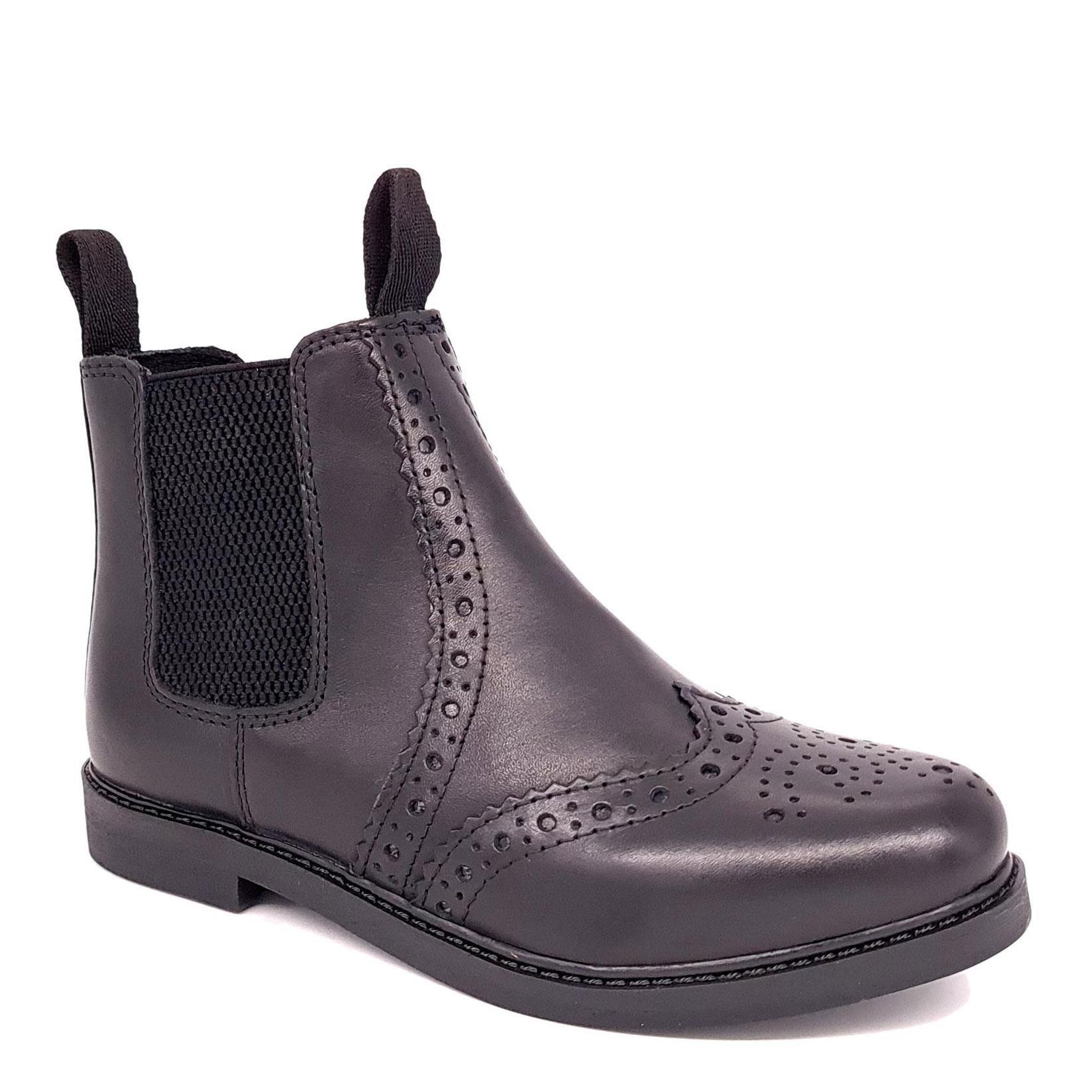 Leather Brogue Chelsea Ankle Boots