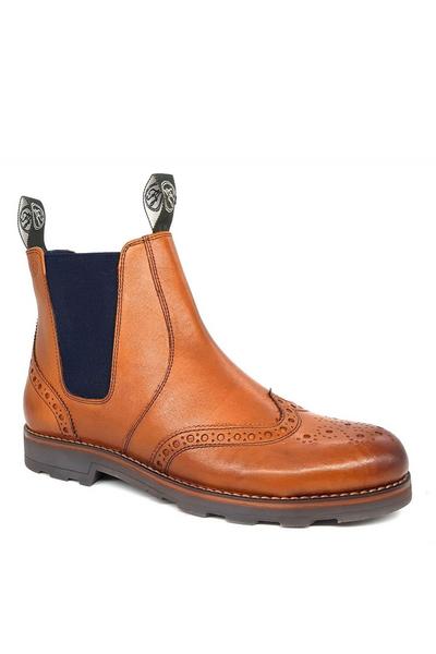 Boughton Leather Brogue Chelsea Boots