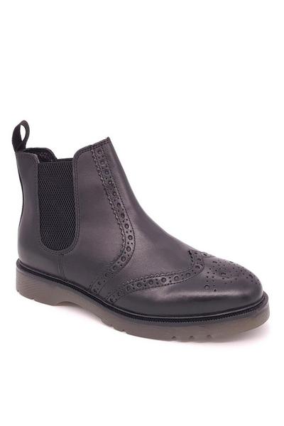 Warkton Leather Brogue Chelsea Boots