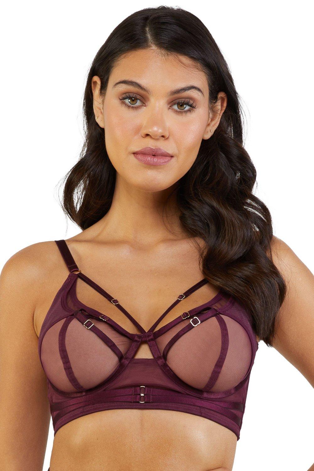 Eddie Wine Crossover Balconette Bra