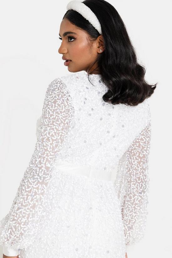 Maya Deluxe Bridal Embellished Long Sleeve V Neck Maxi Dress 4