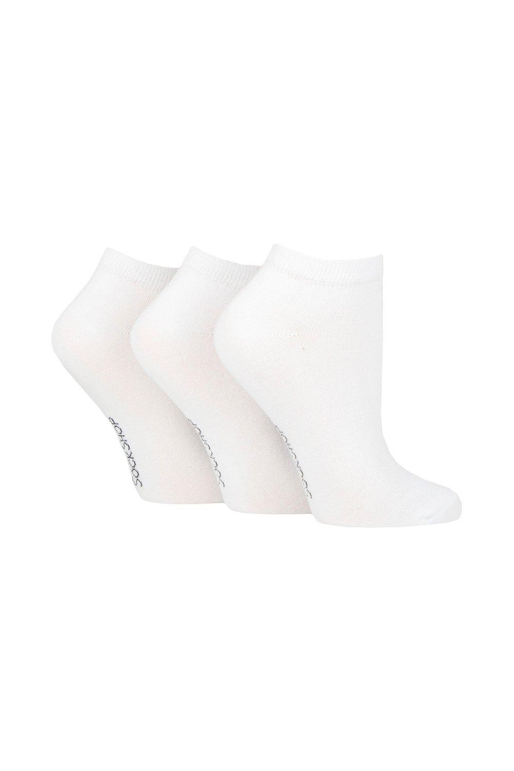 3 Pair Striped, Plain, Ribbed and Mesh Bamboo Trainer Socks