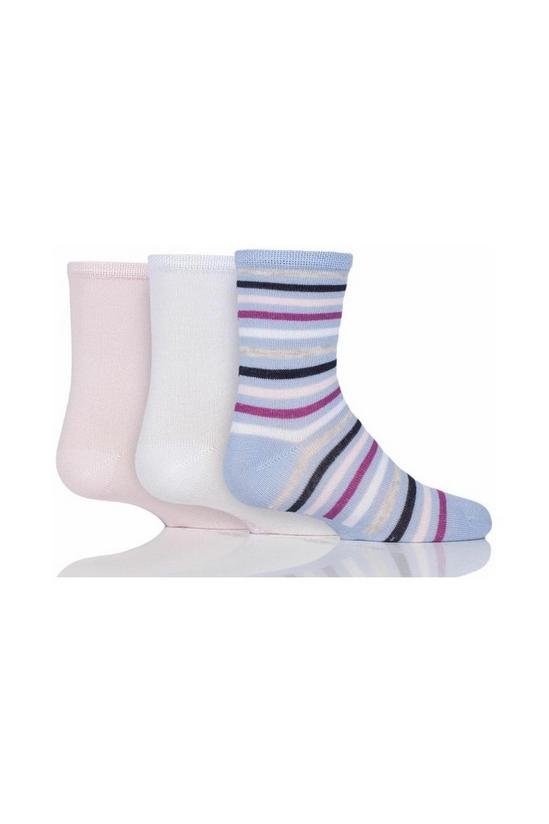 SOCKSHOP 3 Pair Plain and Stripe Bamboo Socks with Smooth Toe Seams 1