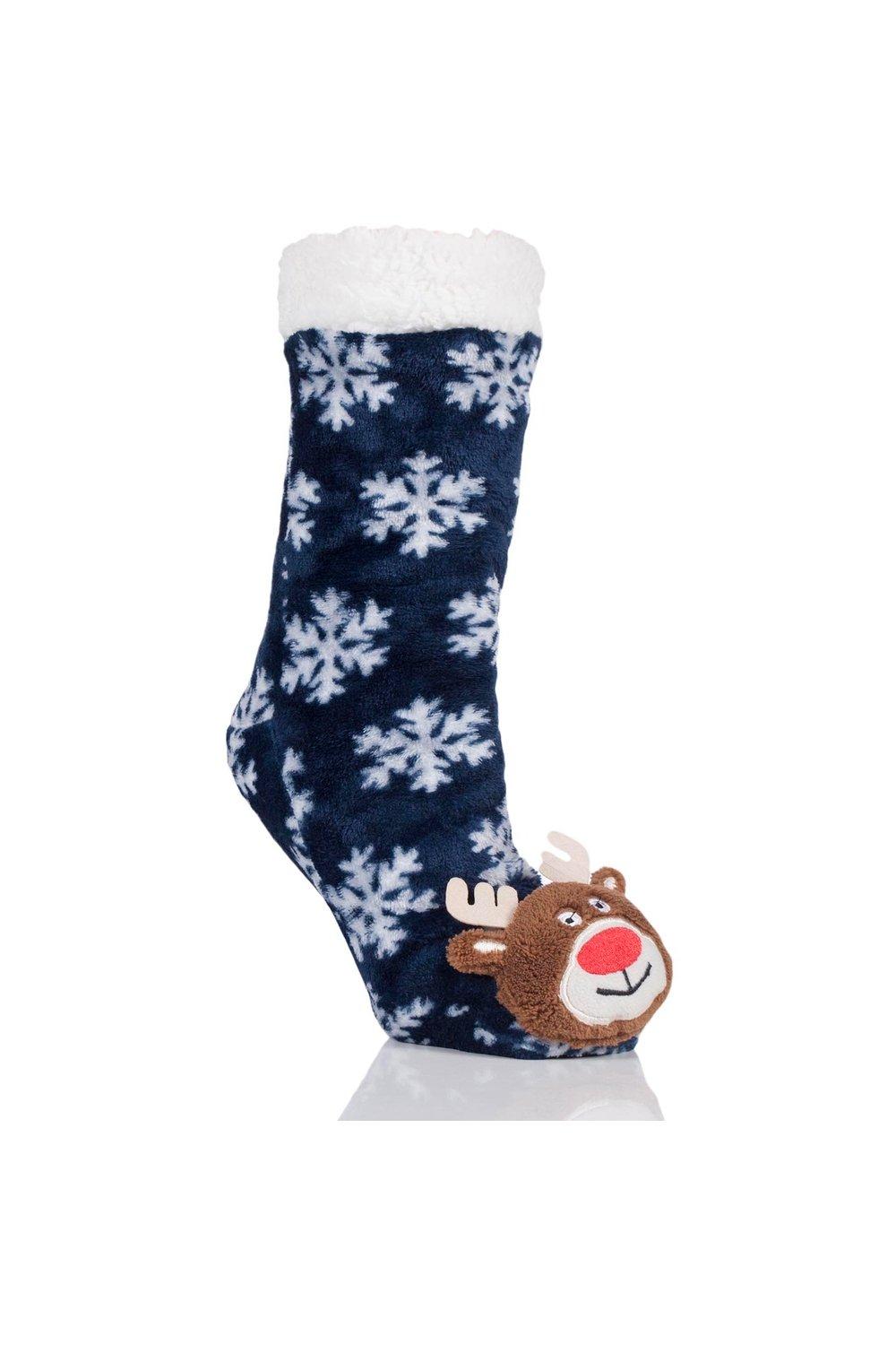 1 Pair Plush Christmas Slipper Socks