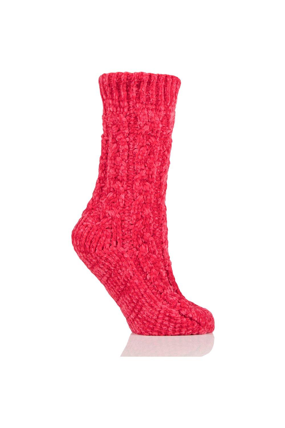 1 Pair Chenille Cable Slouch Socks