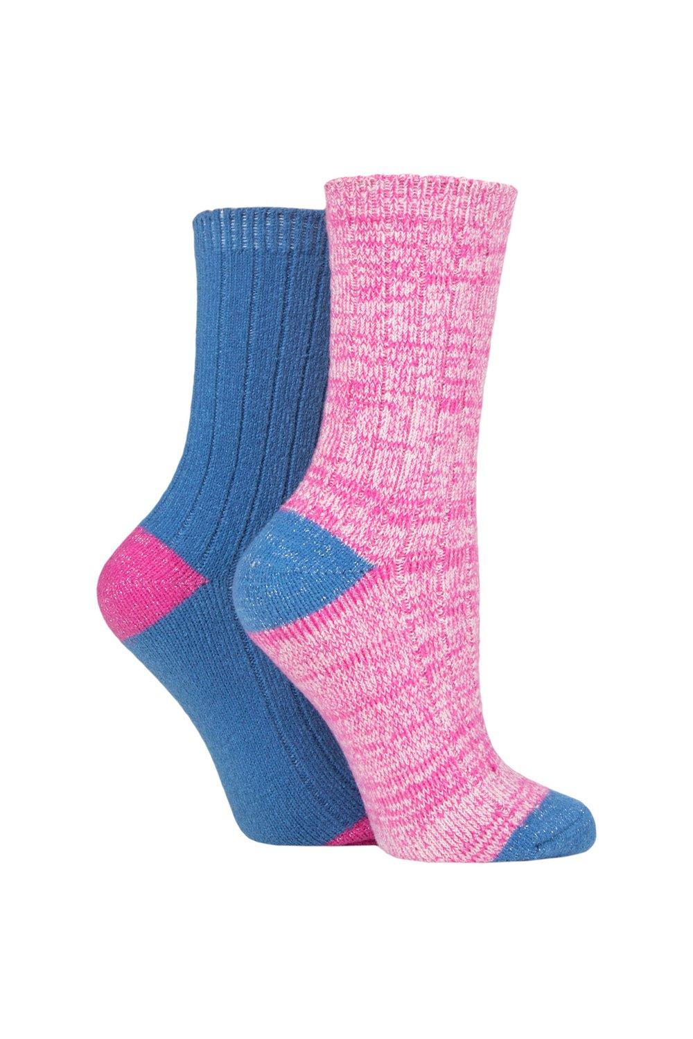 2 Pair Velvet Soft and Sparkle Boot Socks