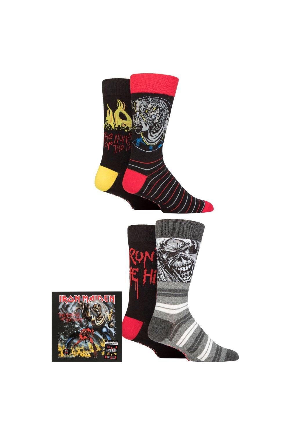 Iron Maiden 4 Pair Exclusive to SOCKSHOP The Number of the Beast Gift Boxed Cotton Socks