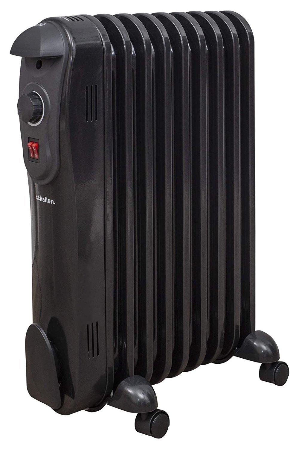 2000W 9 Fin Portable Electric Slim Oil Filled Radiator Heater with Adjustable Temperature Thermostat