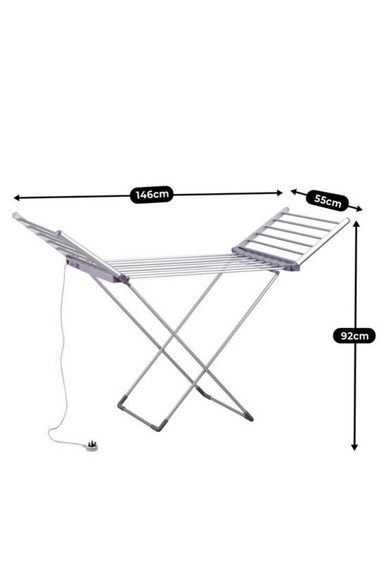Schallen Schallen Electric Foldable 18 Heated Winged Indoor Dry Washing Heat Drying Clothes Airer Fast Dryer Rack with Cover 2