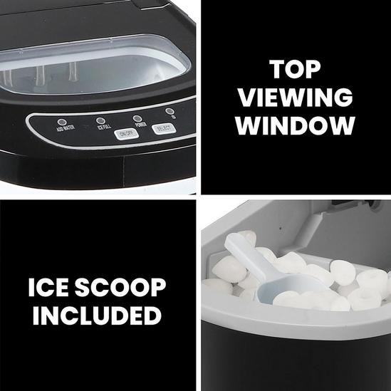 Schallen Ice Maker Machine Counter Top 26lb in 24H Small & Large Ice Cubes Maker with 2.2L Tank and Ice Basket 4