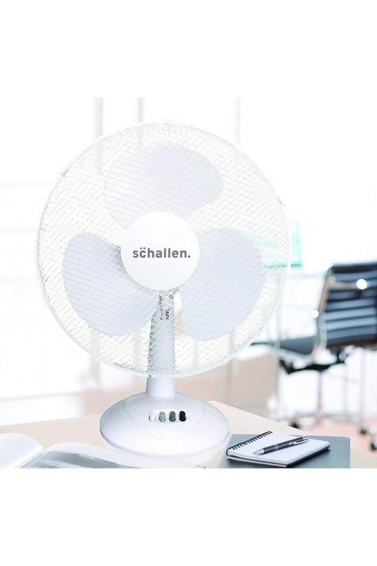 Schallen Home Work Office Electric 16" 3 Speed Electric Oscillating Worktop Desk Table Air Cooling Fan - WHITE 2