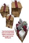 Netagon Set of 3 Under Christmas Tree Festive Battery Operated LED Light Up Presents Gift Boxes- Red Tartan thumbnail 3