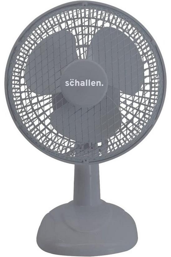 Schallen 6" Small Electric Modern Portable Air Cooling Fan with Tilt Feature for PC, Worktop, Desk, Office, Home & Travel Use - Grey 1