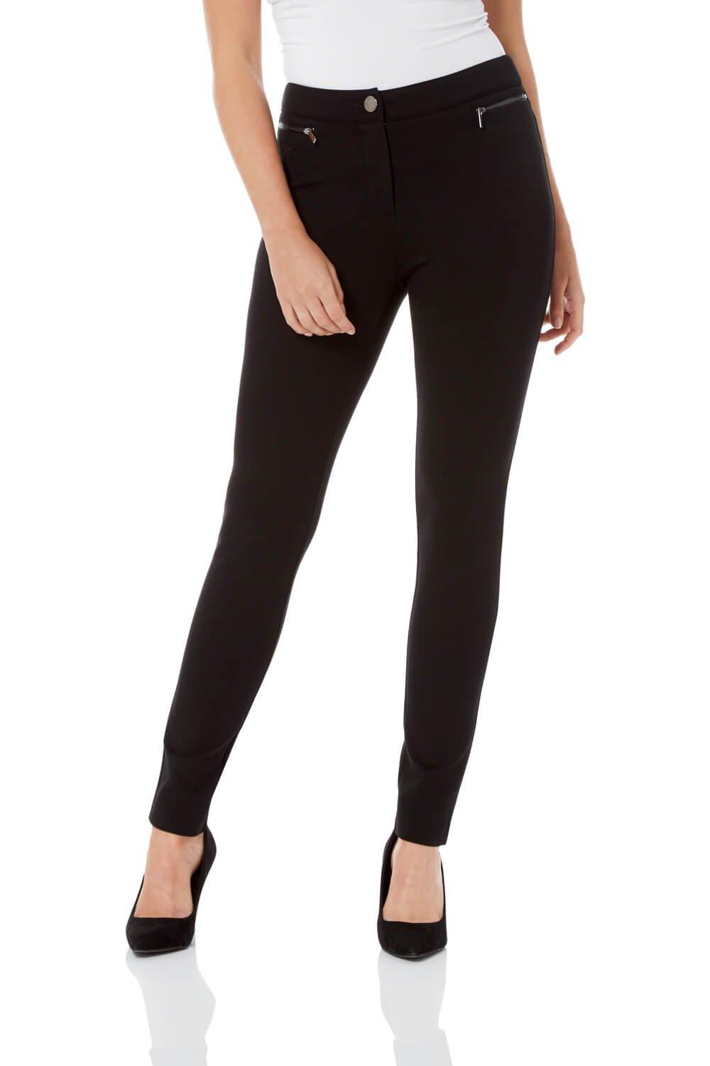 Roman Women's Zip Detail Stretch Trouser|Size: 10|black