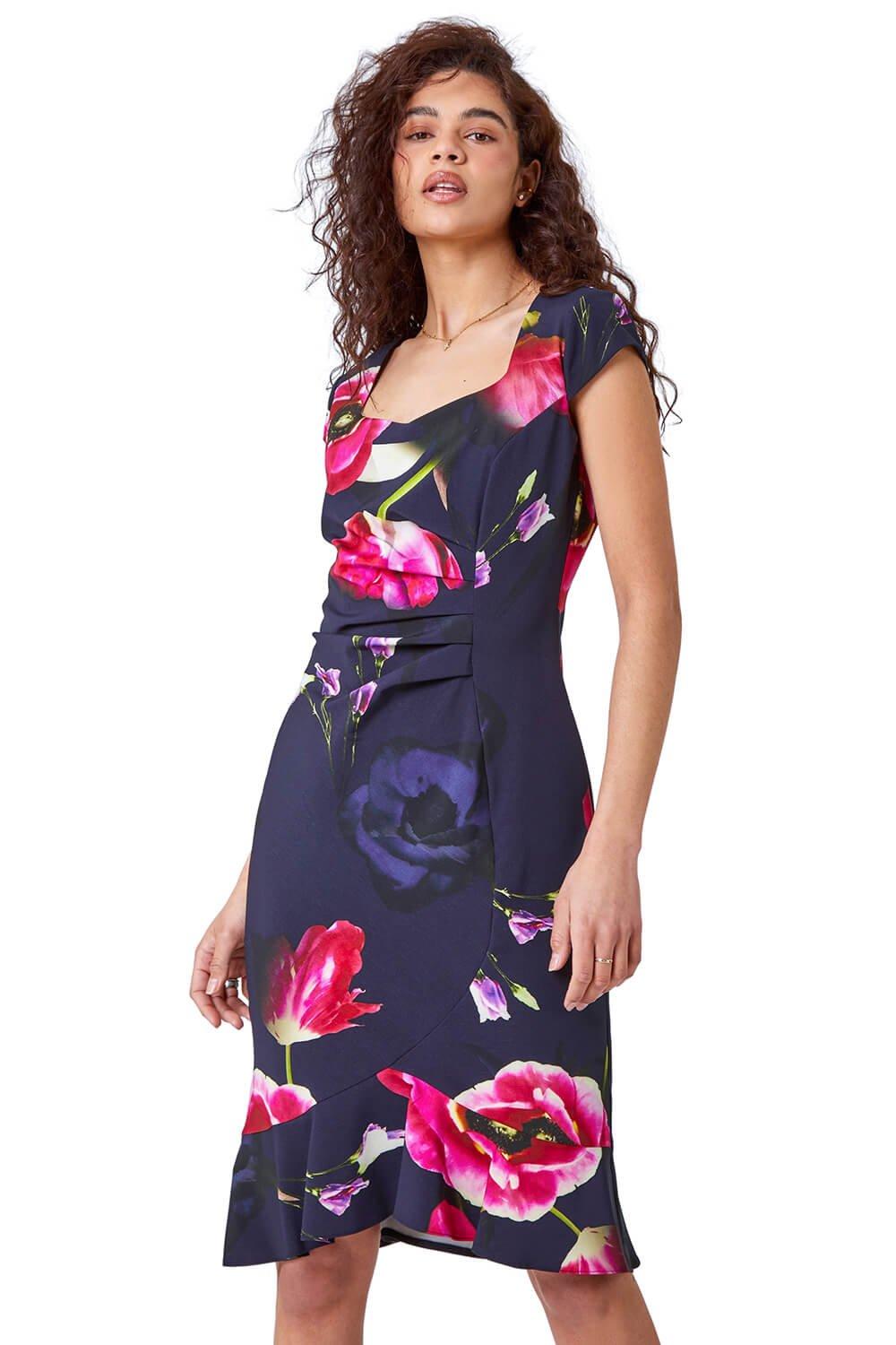 Floral Frill Premium Stretch Dress