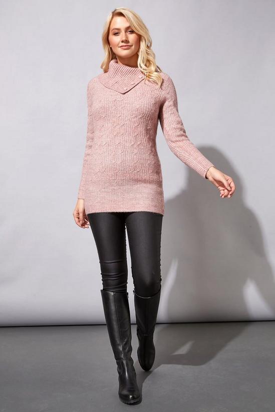 Roman Cable Knit High Neck Jumper 3