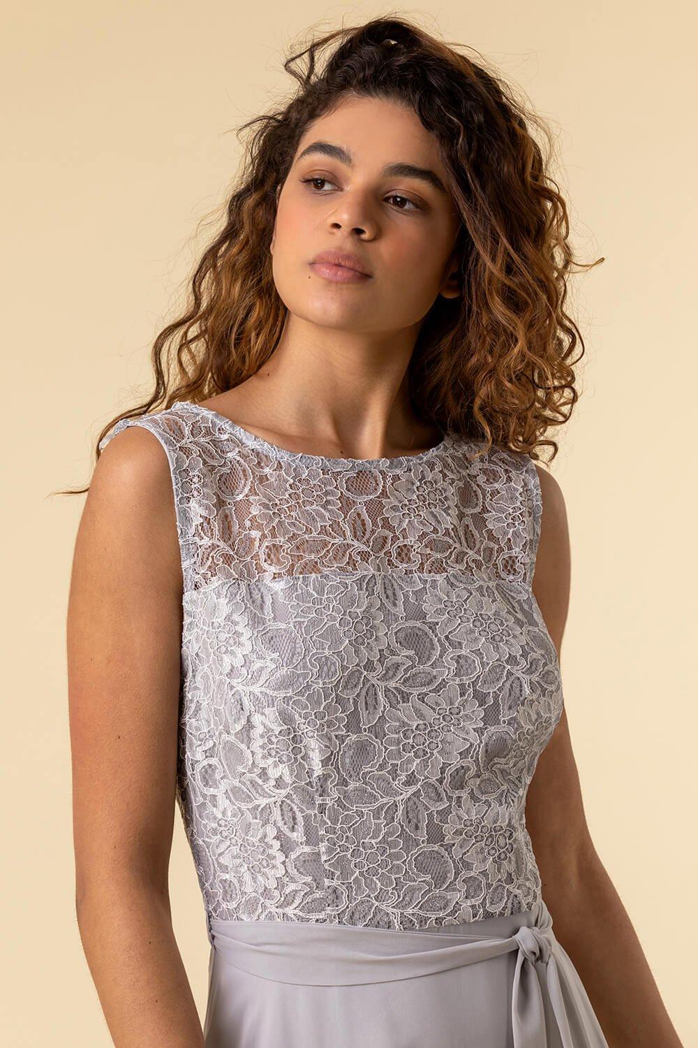Lace Detail Fit And Flare Dress