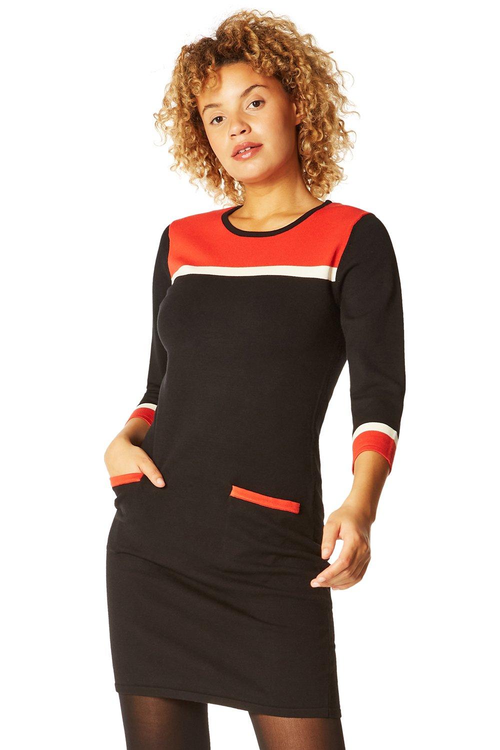 Colour Block Knitted Dress