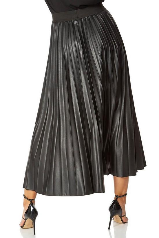 Roman Faux Leather Pleated Maxi Skirt 2