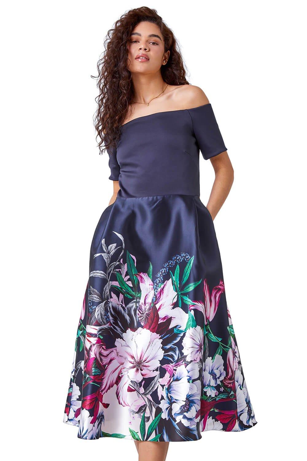 Bardot Floral Fit & Flare Dress