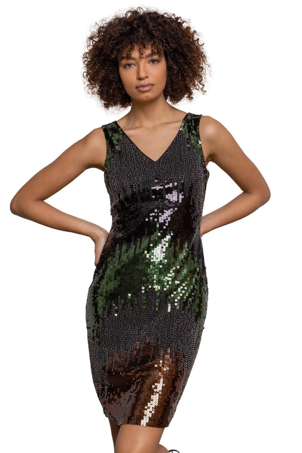 Sequin Ombre Print Dress