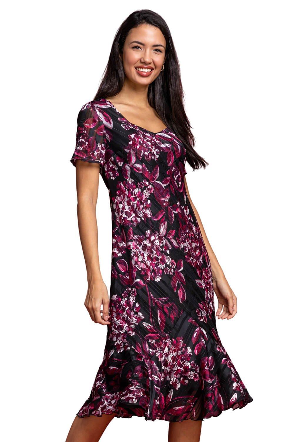 Floral Shimmer Fit & Flare Dress