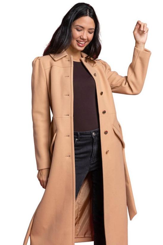Roman Collared Longline Belted Coat 1
