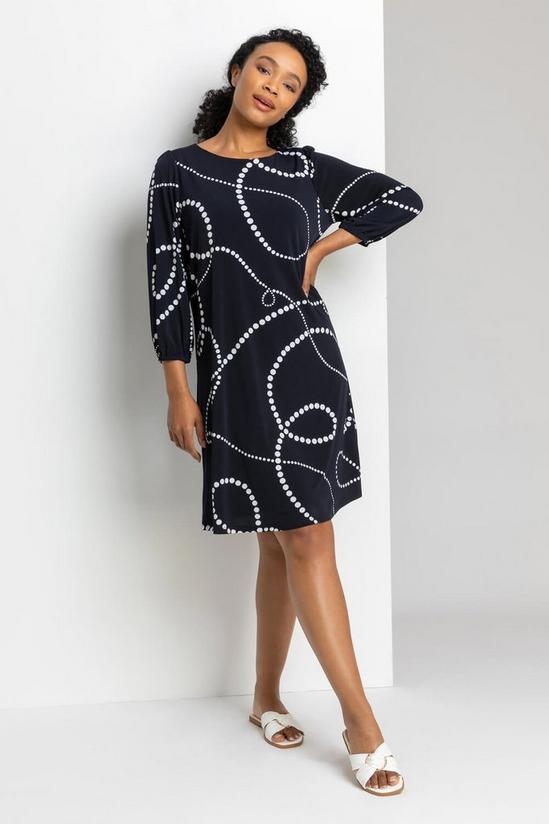 Roman Petite Linear Spot Print Shift Dress 3