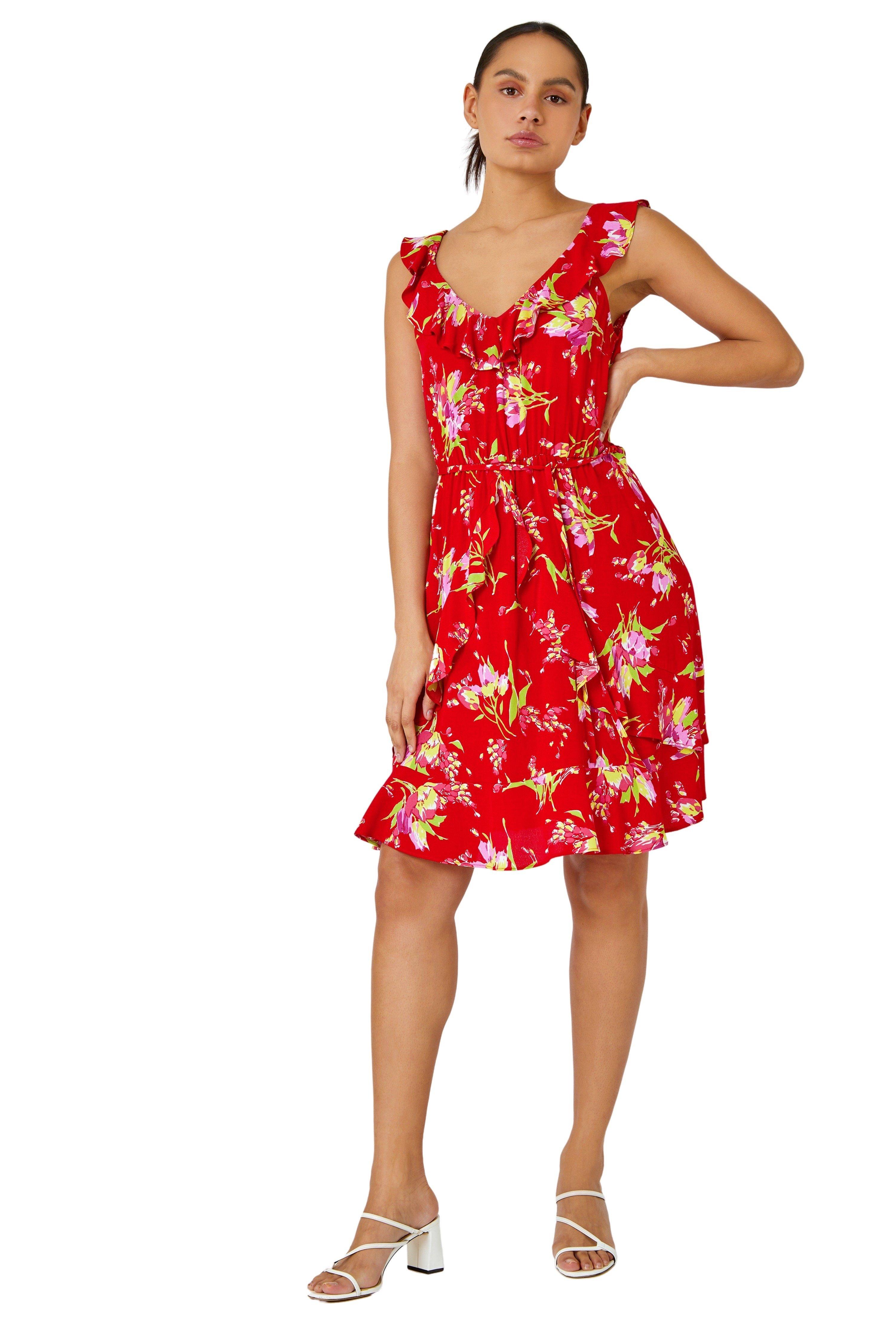 Floral Frill Detail Fit & Flare Dress