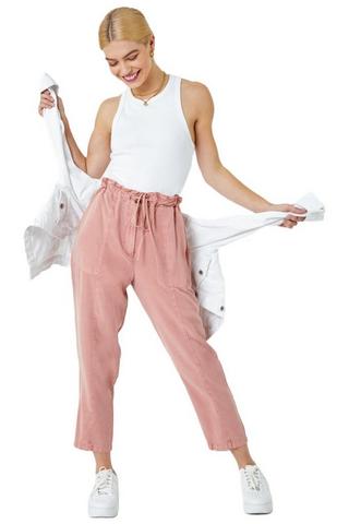 Product Frill Detail Panel Trousers Rose