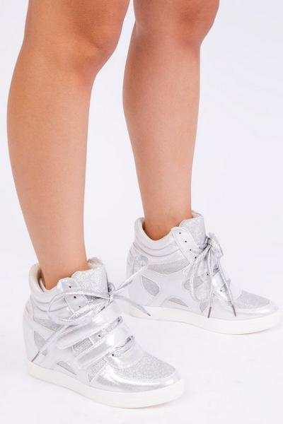 'Hitop' Wedge Trainers With A Front Lace Up