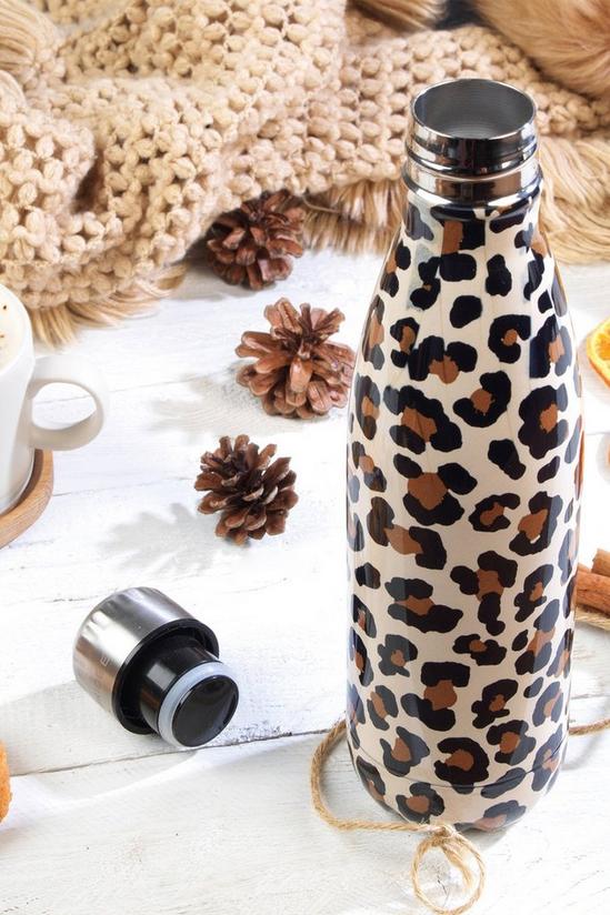 Cambridge Watercolour Leopard Thermal Insulated Flask Water Bottle 3