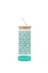 Cambridge Water Droplet Glass Water Bottle with Glass Straw thumbnail 3