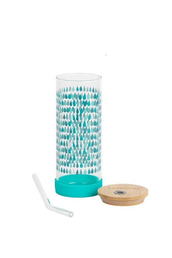 Cambridge Water Droplet Glass Water Bottle with Glass Straw 4
