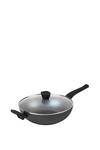 Russell Hobbs Pearlised Non-Stick 28cm Wok With Tempered Glass Lid thumbnail 1